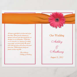 Programa de Boda Naranja de Cinta de la Gerbera Ro
