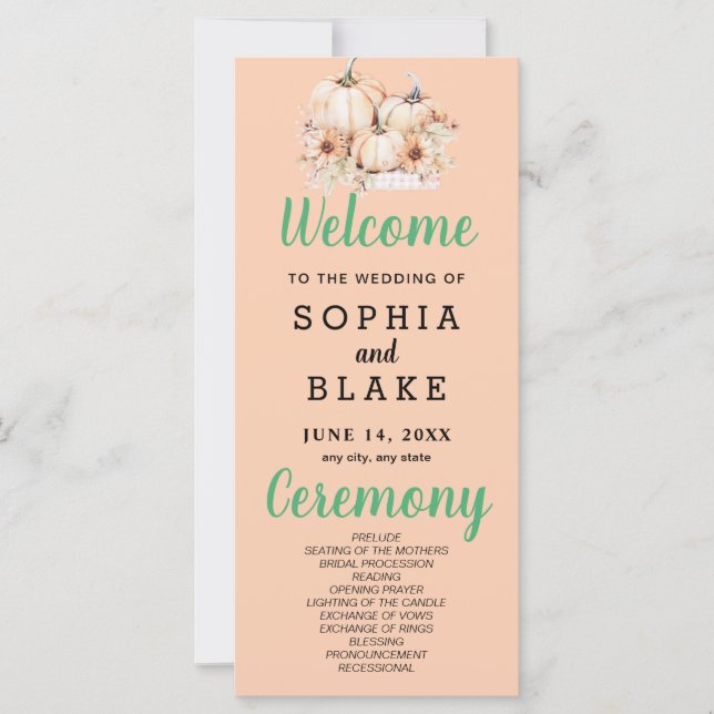 Programa de Boda Naranja de la Caída de las Calaba (Anverso)