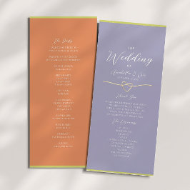 Programa de Boda Naranja Púrpura Cítrico Verde