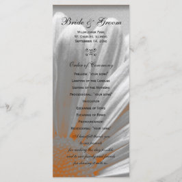 Programa de Boda naranja y Floral Gris