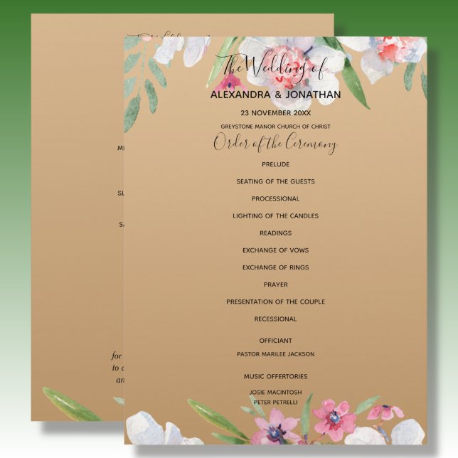 Programa de Boda Narciso Blanco sobre Dorado Champ (Subido por el creador)