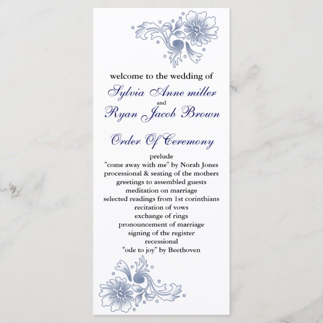 programa de boda naval (Anverso)