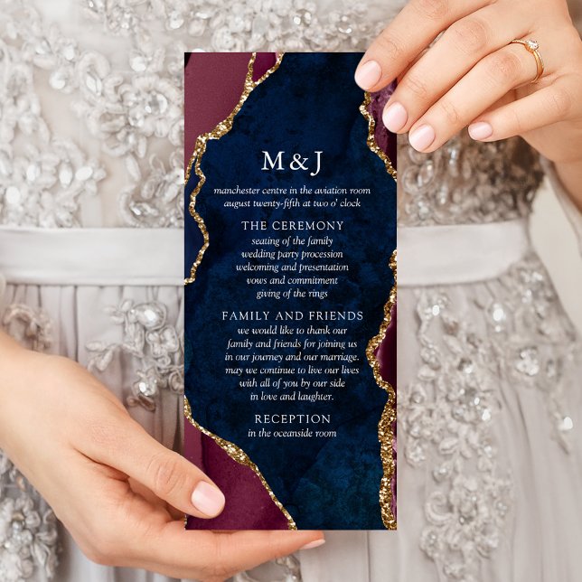 Programa de Boda Navy, Burgundy y Ágata Dorada (Subido por el creador)