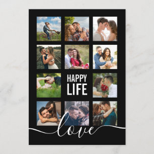 Programa de Boda Negra de collage de fotos