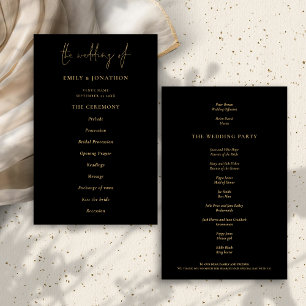 Programa de Boda Negra de Oro Elegante Presupuesta
