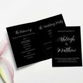 Programa de Boda Negro Elegante