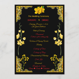 Programa de Boda Negro y Dorado