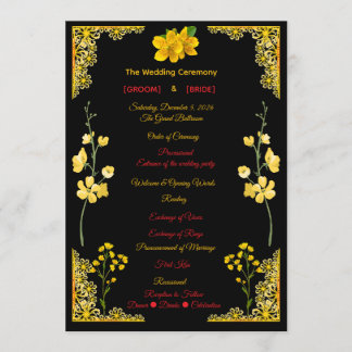 Programa de Boda Negro y Dorado