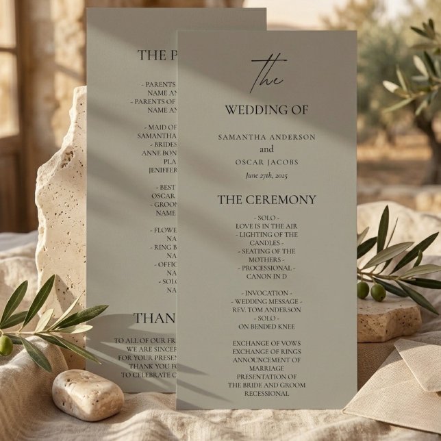 Programa de Boda Neutral Elegante (Subido por el creador)