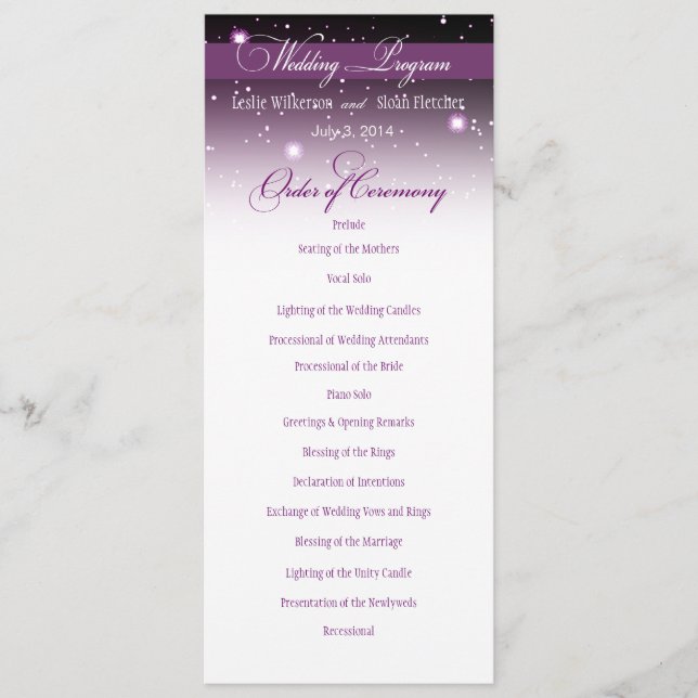 Programa de Boda nocturna encantada (Anverso)