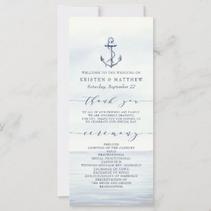Programa de Boda Oceánica de Nautical Anchor Water