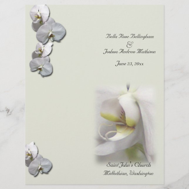 Programa de Boda Orquídea Blanca (Anverso)