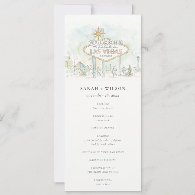 Programa de Boda Paisaje de Las Vegas Nevada (Anverso)