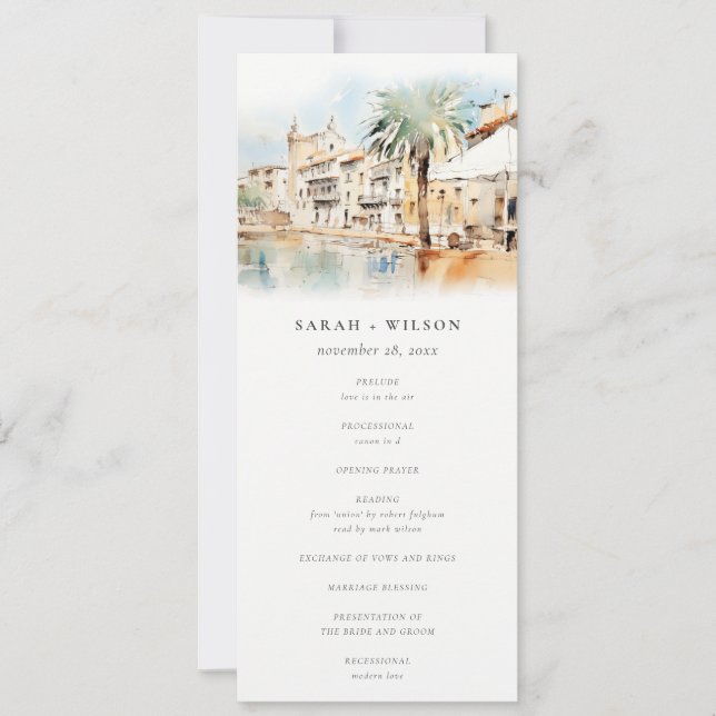 Programa de Boda Paisaje de Mallorca España (Anverso)