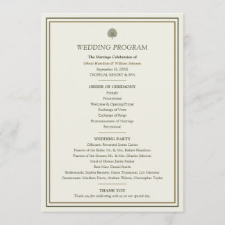 Programa de Boda Palma Marfil y Dorado