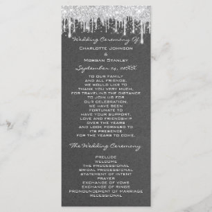 Programa de Boda para Eventos de Gris Plateado