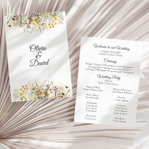 Programa de Boda Peach Terracotta Wildflower Meado