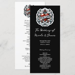 Programa de Boda Pegatina de Tatuaje de Corazón de