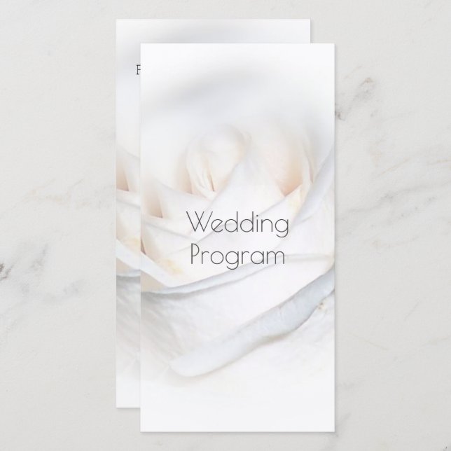 Programa de Boda Personalizada de la Rosa Blanca (Anverso / Reverso)