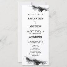 Programa de Boda Personalizado Blanco y Negro