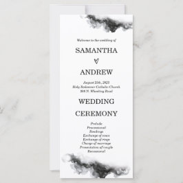 Programa de Boda Personalizado Blanco y Negro