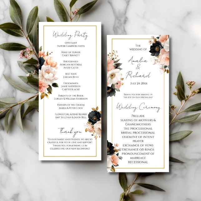 Programa de Boda Personalizado con Diseño Floral E (Subido por el creador)