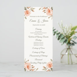 Programa de Boda Personalizado Floral Elegante Tem