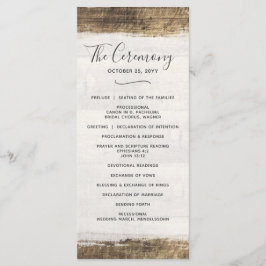 Programa de Boda Personalizado Rústico de Madera V