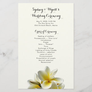 Programa de Boda Plana de Flores de Plumeria Amari