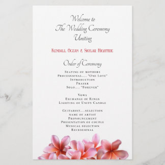 Programa de Boda Plana de Flores de Plumeria Rosa