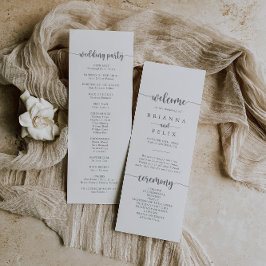 Programa de Boda Plata de Caligrafía minimalista