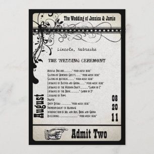 Programa de Boda Playbill Metálico Plateado