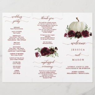 Programa de Boda Plegable de Tres Partes con Calab
