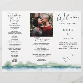 Programa de Boda Plegable de Tres Partes del Lago 