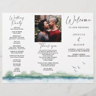 Programa de Boda Plegable de Tres Partes del Lago