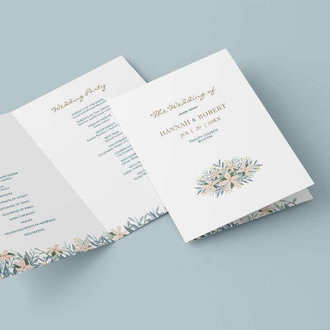 Programa de Boda Plegado de Flor Silvestre Románti (Subido por el creador)