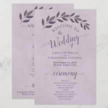 Programa de Boda Presupuestaria Dusty Purple Leave