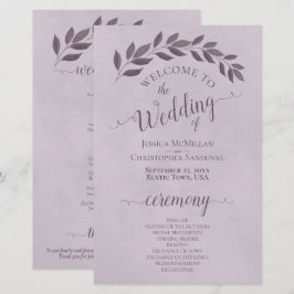 Programa de Boda Presupuestaria Dusty Purple Leave