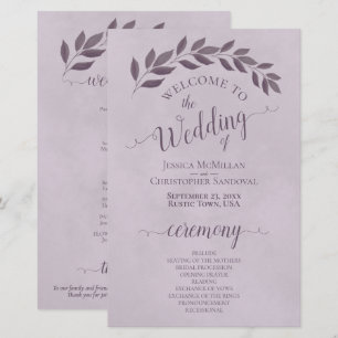 Programa de Boda Presupuestaria Dusty Purple Leave