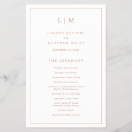 Programa de Boda Presupuestaria Simple Monograma R