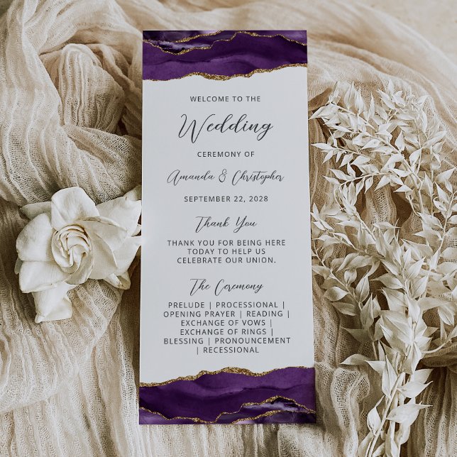 Programa de Boda Presupuesto Ágata Púrpura Dorado (Subido por el creador)
