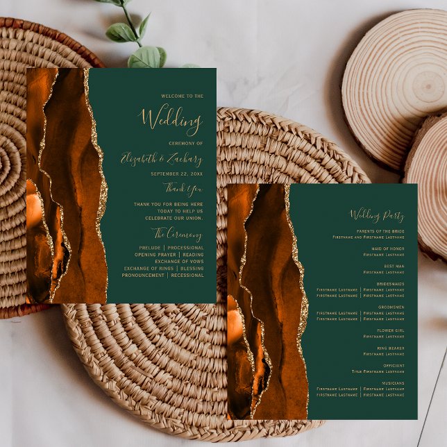 Programa de Boda Presupuesto Rust Ágata Verde Oscu (Subido por el creador)