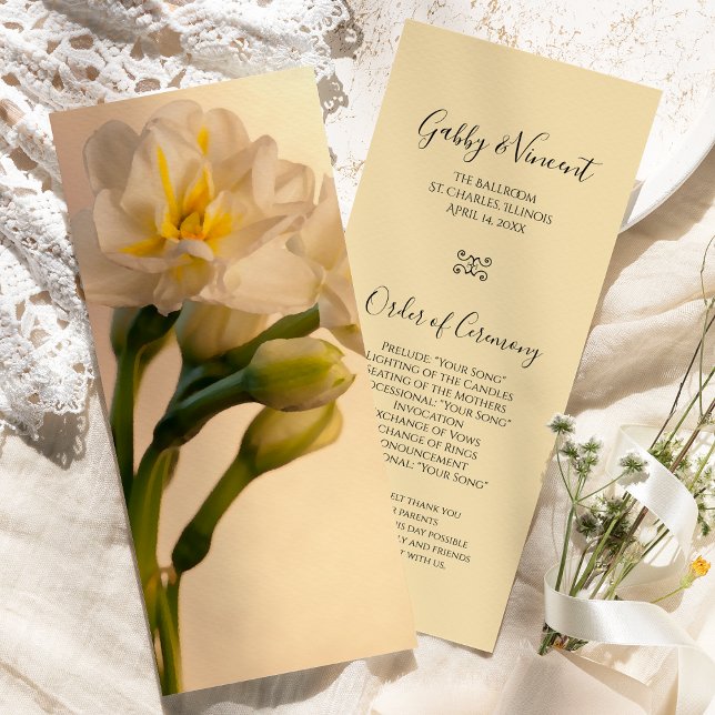 Programa de Boda Primaria de Daffodils Dobles Blan (Subido por el creador)