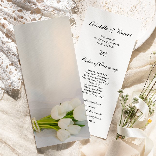 Programa de Boda Primaria de Tulipanes Blancos (Subido por el creador)