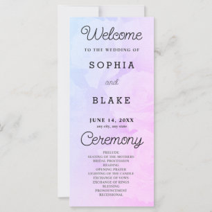 Programa de Boda Púrpura en Bonito de Rosas Blanca