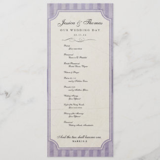 Programa de Boda Púrpura Personalizado de Encanto