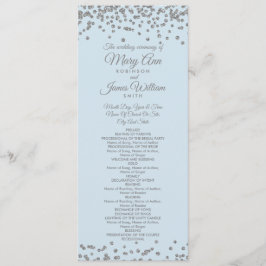 Programa de Boda Purpurina Plata Confetti Azul hel