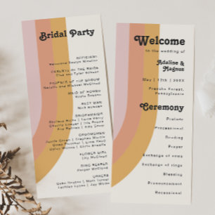 Programa de boda Rainbow Wedding de Retro Moderno