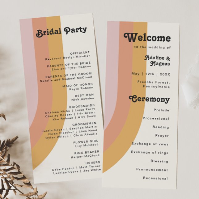 Programa de boda Rainbow Wedding de Retro Moderno  (Subido por el creador)