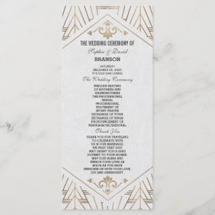 Programa de Boda Real de Oro Blanco Gran Gatsby